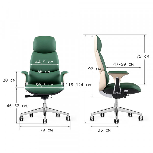 Eureka Ergonomic SERENE Series Paulo Genuine Leather Green